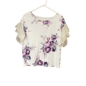 Maurices Flutter Sleeve Floral Top Small